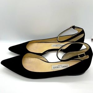Jimmy Choo Lucy suede half D’orsay flats